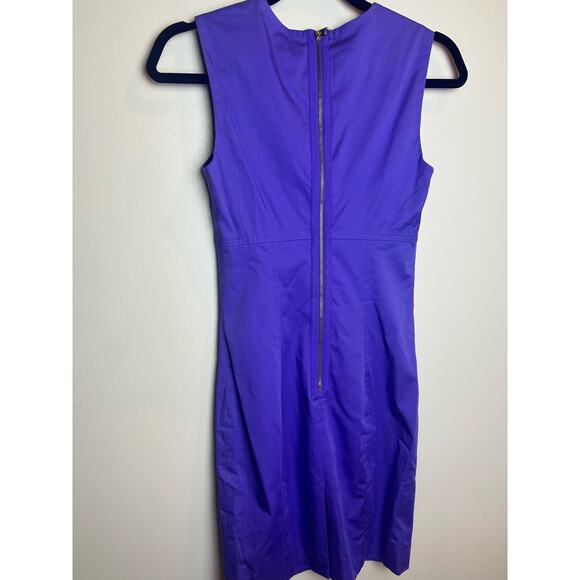 Ted Baker Dress Purple Sheath Business Professional Size 0 Party Bold Neckline - Picture 4 of 8